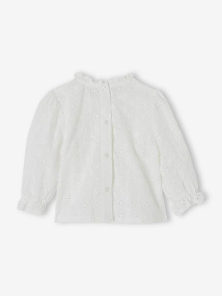 Blouse in Broderie Anglaise for Babies pale pink+white 