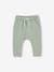 Piqué Knit Trousers for Babies aqua green+brown 