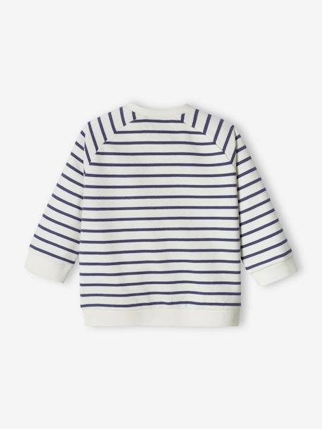 Striped Fleece Sweatshirt for Babies fir green+slate blue+striped blue 