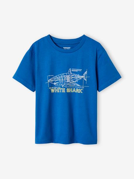 T-Shirt with 3D-Effect Motif, for Boys ecru+electric blue 