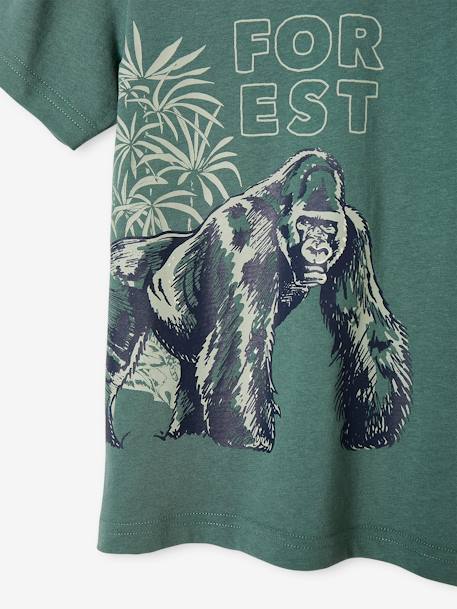 Animal T-Shirt in Organic Cotton for Boys sage green 