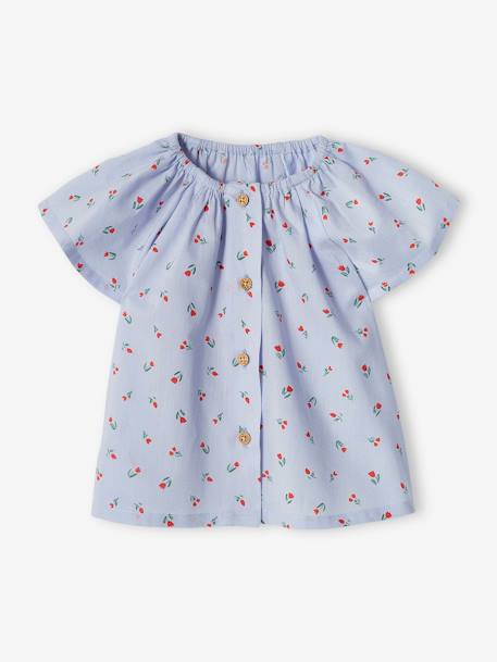 Blouse with Butterfly Wings, for Babies pale blue+pale yellow 