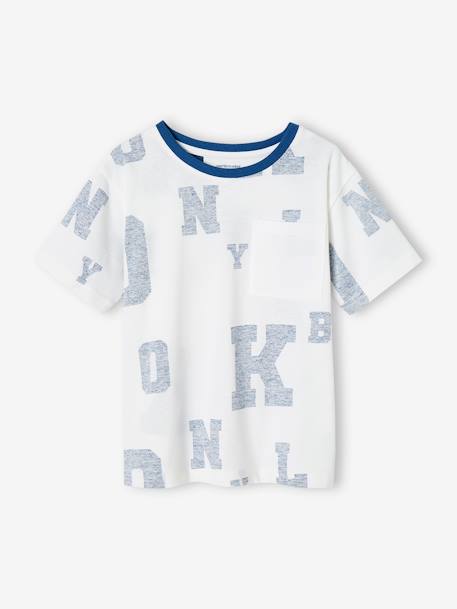 T-Shirt with Large Letters, for Boys white 