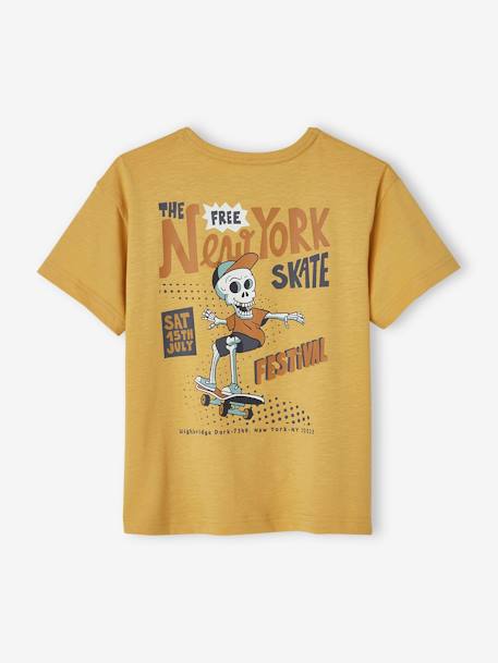 T-Shirt with Maxi Motif for Boys grey+mustard 