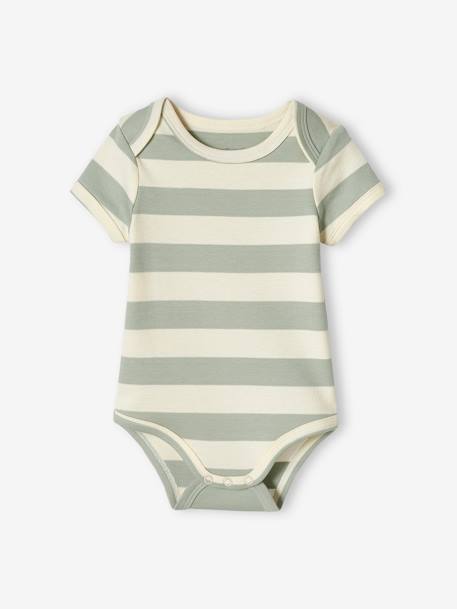 Pack of 5 'Beach' Bodysuits with Cutaway Shoulders for Babies aqua green 