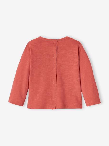 Long Sleeve Top in Slub Jersey Knit for Babies tomato red 