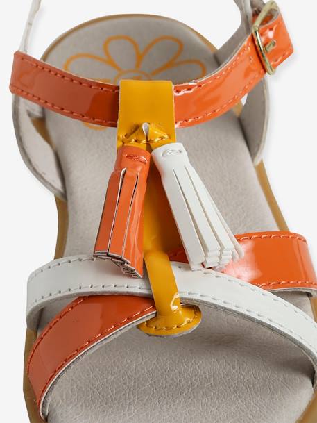 Sandals with Stylish Tassels for Girls set pink+yellow 