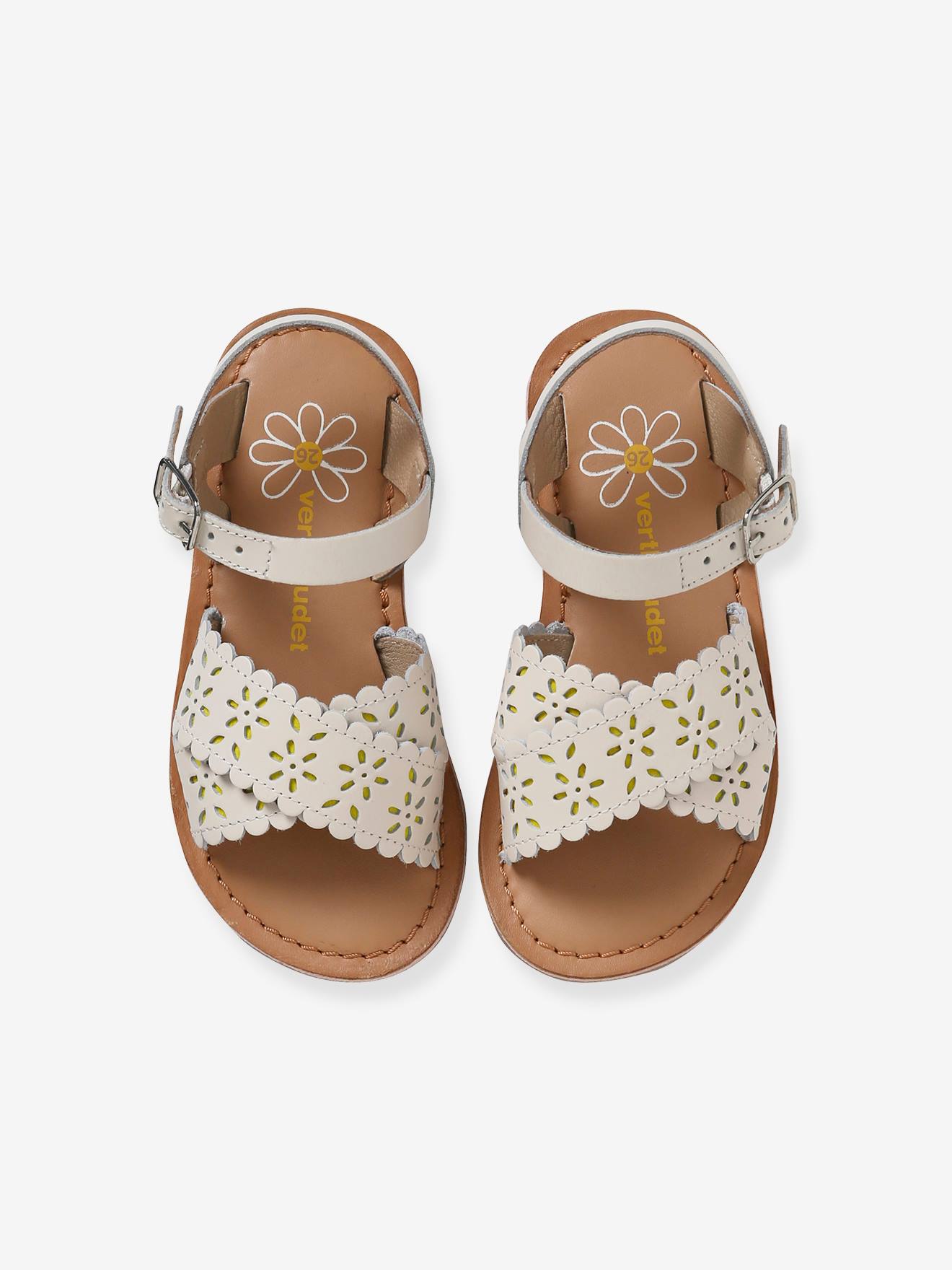 Girls white deals leather sandals