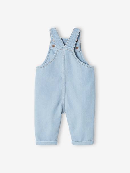 Denim Dungarees, Contrasting Pockets, for Babies bleached denim 