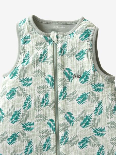 Summer Special Sleeveless Baby Sleep Bag with opening in the middle, Tropical GREEN MEDIUM ALL OVER PRINTED 