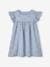 Cotton Gauze Dress with Embroidered Flowers, for Girls pale blue+pastel yellow+rosy+vanilla 