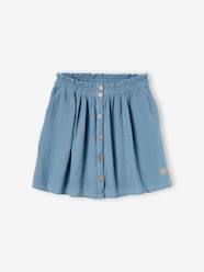 Girls-Skirts-Coloured Skirt in Cotton Gauze, for Girls