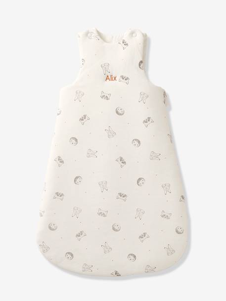 Sleeveless Baby Sleep Bag, in Organic Cotton*, Mini Compagnie White/Print 