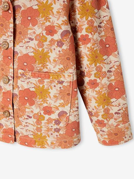 Floral Print Jacket for Girls nude pink 