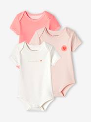 -Pack of 3 "Heart" Bodysuits with Cutaway Shoulders for Babies