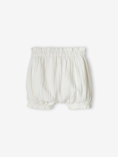 Pack of 2 Pairs of Bloomer Shorts in Cotton Gauze for Babies white 