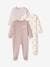 Pack of 3 Basic Sleepsuits in Interlock Fabric for Babies soft lilac 