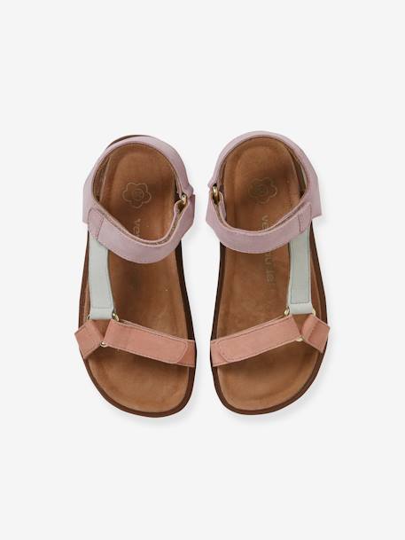 Hook-and-Loop Leather Sandals for Girls lilac 