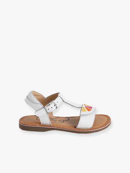 Leather Sandals for Girls, Designed for Autonomy white 