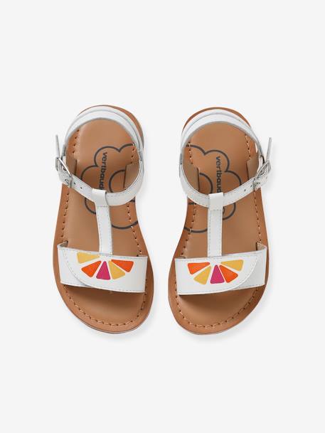 Leather Sandals for Girls, Designed for Autonomy white 