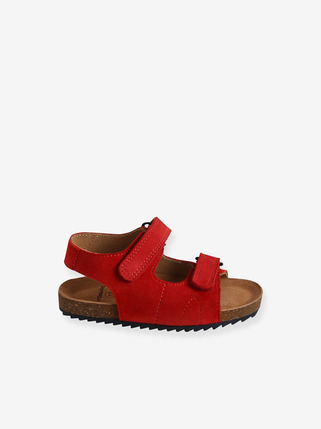 Leather Sandals with Touch Fasteners for Baby Boys red