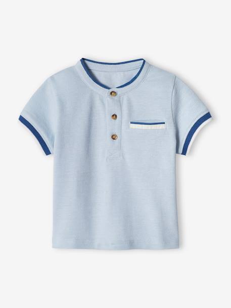 Piqué Knit Polo Shirt For Babies sky blue 