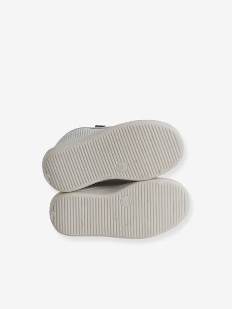 Canvas Slippers with Zip, for Babies striped grey 