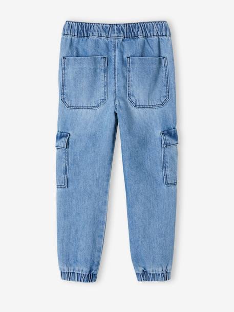 Pull-On Cargo-Type Denim Trousers for Boys double stone+stone 