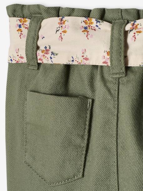 Paperbag Trousers with Belt, for Babies ecru+lichen+pale pink 