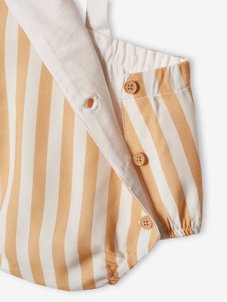 Playsuit for Newborn Babies Dark Blue Stripes+ecru+Green+pale yellow 