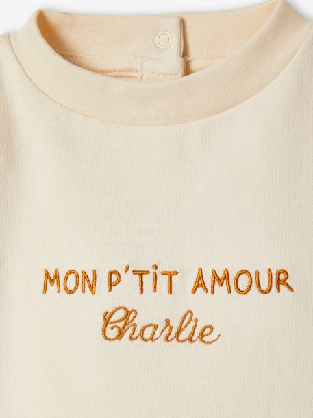 Sweatshirt with Message for Babies ecru+GREEN MEDIUM SOLID WITH DESIG 