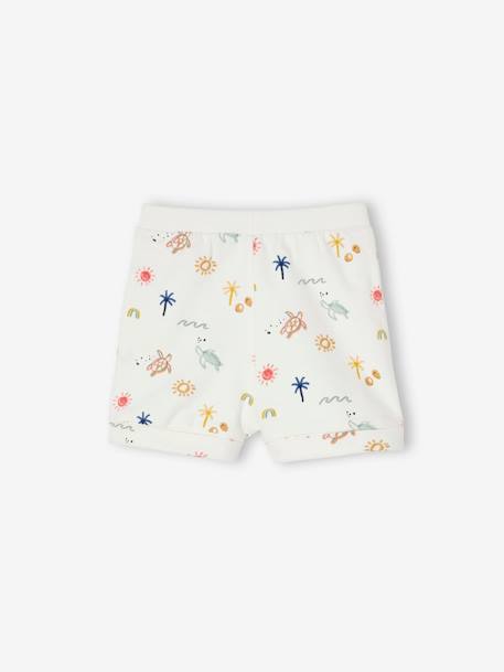 Pack of 2 Fleece Shorts, for Babies aqua green+royal blue 