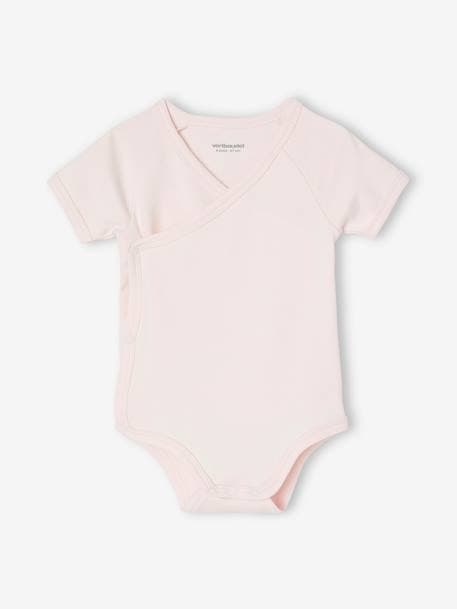 Pack of 5 Short Sleeve Bodysuits for Newborn Babies pale pink 