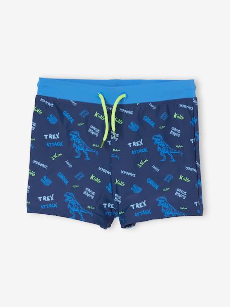 Swim Boxers with Dinos Print for Boys navy blue 