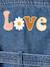 Denim Safari Jacket with 'love' Embroidered on the Back, for Girls stone 