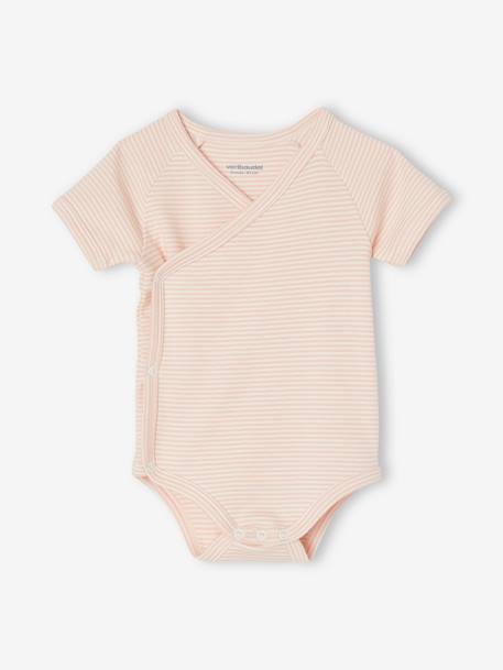 Pack of 5 Short Sleeve Bodysuits for Newborn Babies pale pink 