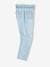 Paperbag Jeans, Embroidered Flowers, for Girls denim blue+double stone 