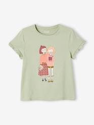 Girls-Tops-T-Shirts-T-Shirt with Bicycle Motif for Girls