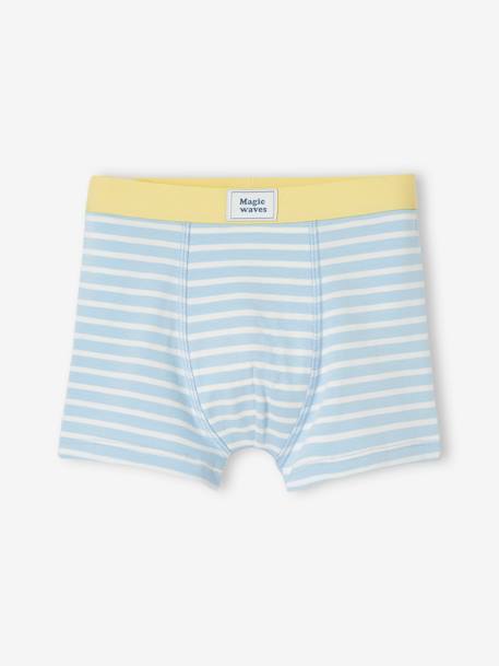 Pack of 5 Stretch Boxer Shorts, Surf, for Boys pale yellow 