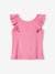 Top with Ruffle, in Pointelle Knit, for Girls ecru+navy blue+sweet pink 