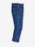 Paperbag Jeans, Embroidered Flowers, for Girls denim blue+double stone 