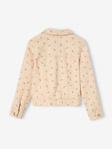 Printed Jacket for Girls mustard+pearly grey 