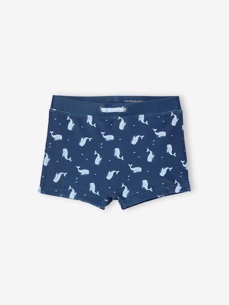 Swim Shorts with Whale Prints, for Baby Boys navy blue 