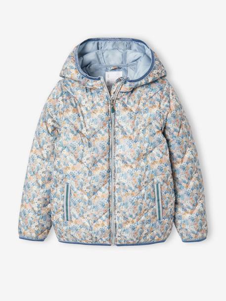 Lightweight Padded Jacket with Hood & Printed Motifs for Girls 6386+6636+BLUE MEDIUM ALL OVER PRINTED+PINK MEDIUM ALL OVER PRINTED+YELLOW MEDIUM ALL OVER PRINTED 