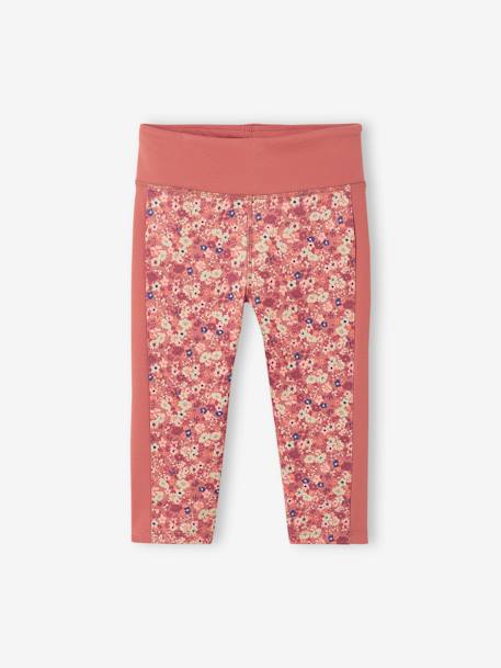 Sports Combo: T-Shirt & Cropped Trousers with Iridescent 'sunrise' Motif, for Girls ecru 