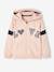 'Love' Zipped Sports Jacket with Hood for Girls Dark Blue+Light Pink 