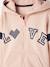 'Love' Zipped Sports Jacket with Hood for Girls Dark Blue+Light Pink 