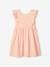 Occasion Wear Frilly Dress with Open Back for Girls coral+sky blue 