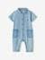 Short Sleeve Denim Jumpsuit for Babies bleached denim 