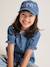 Short Sleeve Denim Shirt with Peter Pan Collar, for Girls stone 